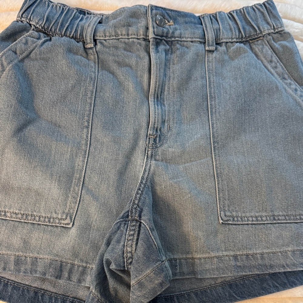 GAP Light Blue Denim Jean Shorts with Elastic Waist